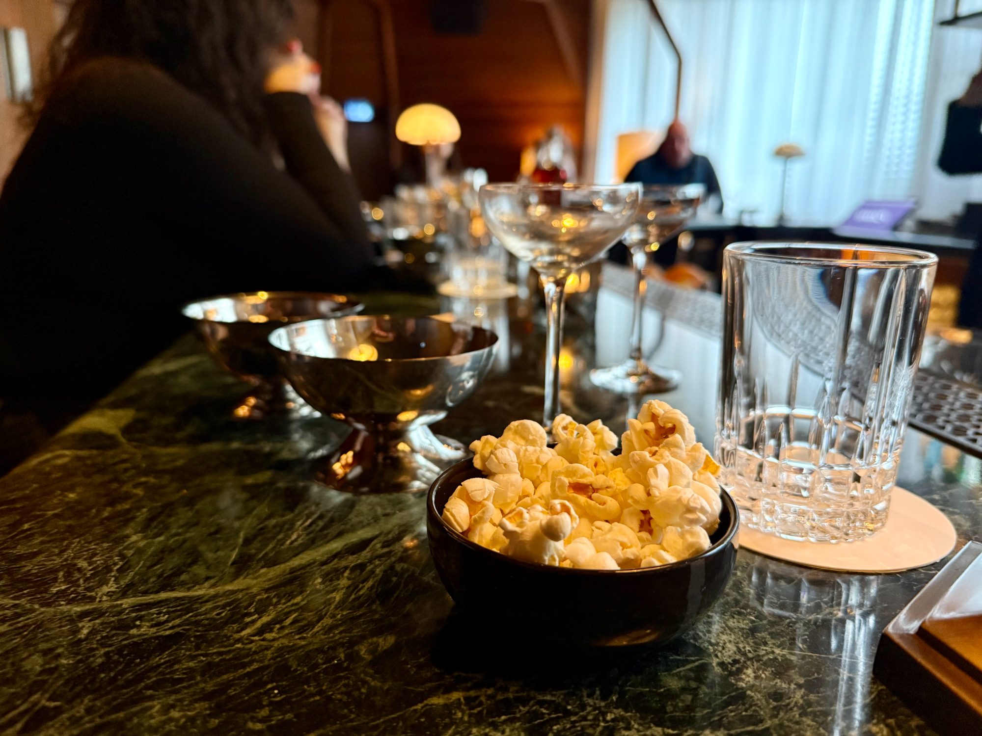 An evening cocktail at the bar of The Reykjavik EDITION