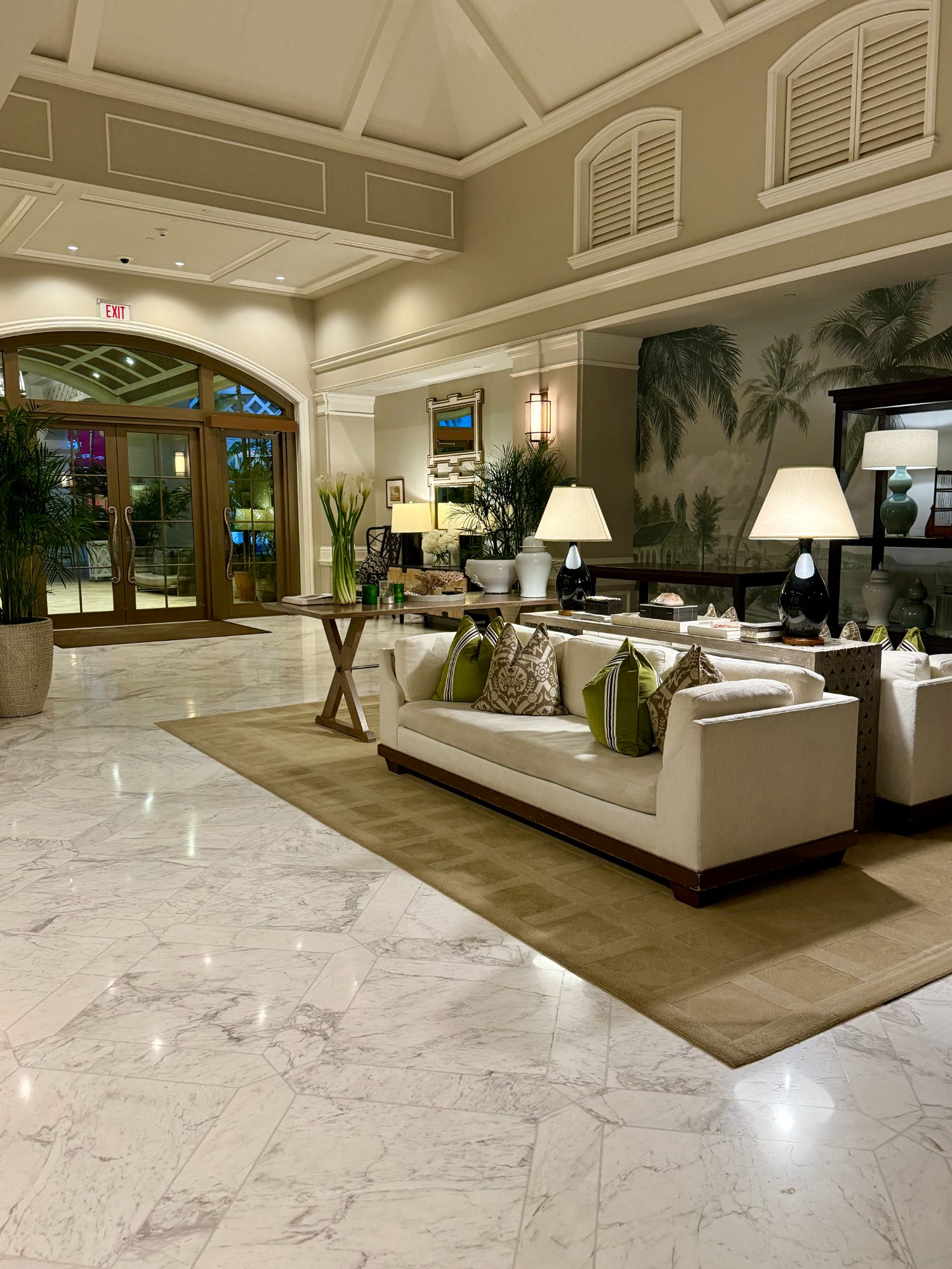 A hotel lobby lounge at Baha Mar