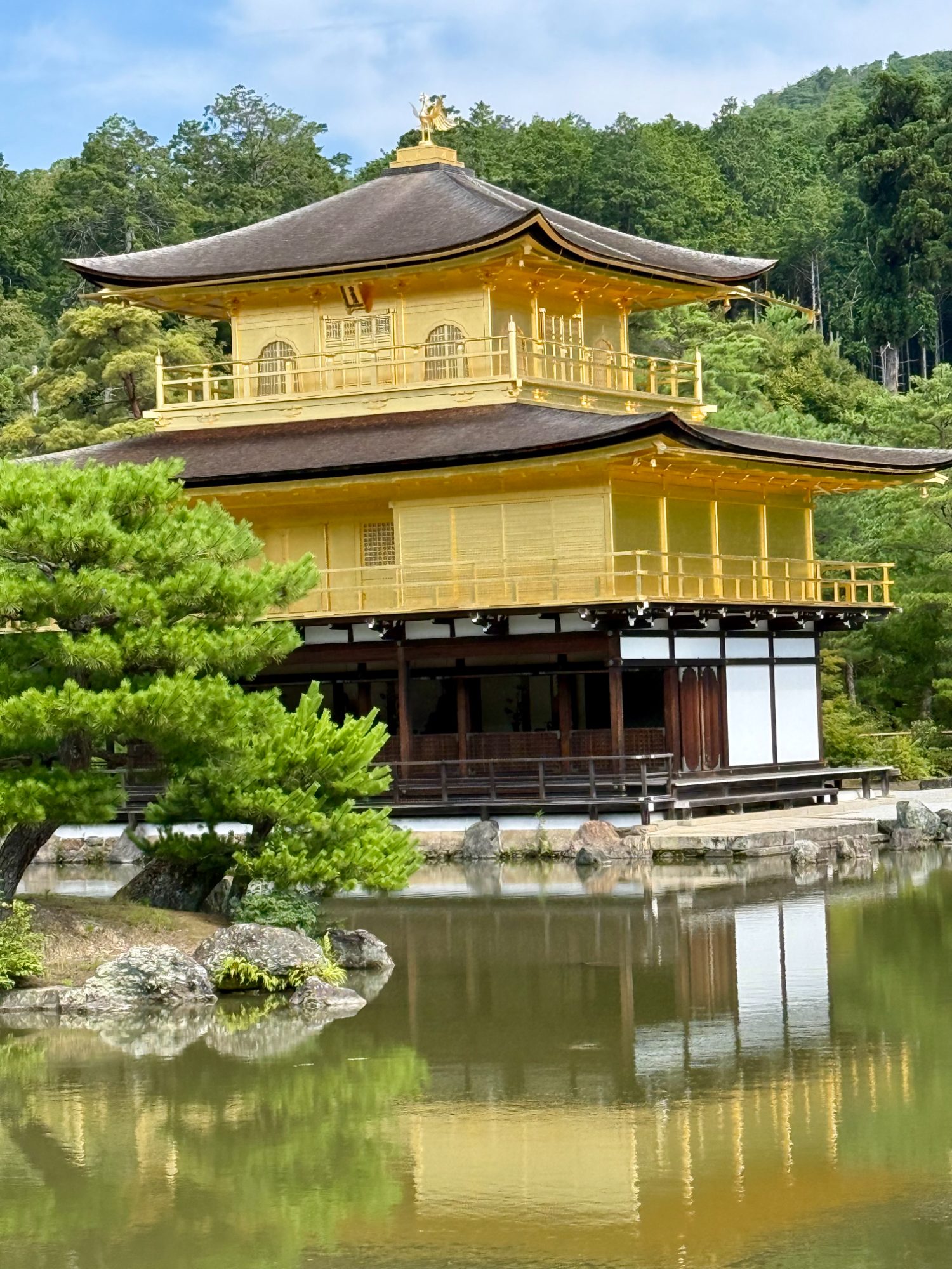 Kinkaku-ji, the Golden Pavilion, reflected in its pond in Kyoto